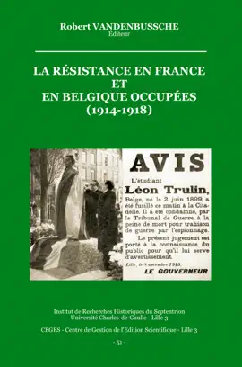 Read: La Résistance en France et en Belgique occupées Book (1914-1918)