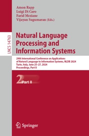 Natural Language Processing and Information Systems - Amon Rapp, Luigi Di Caro, Farid Meziane & Vijayan Sugumaran
