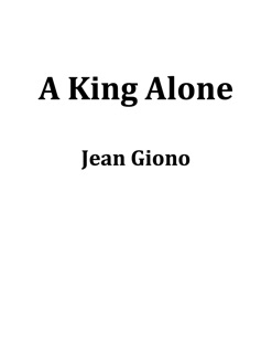 A King Alone by Jean Giono