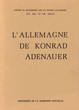 Read: L'Allemagne de Book Konrad Adenauer