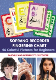 Soprano Recorder Fingering Chart. 46 Colorful Pictures for Beginners