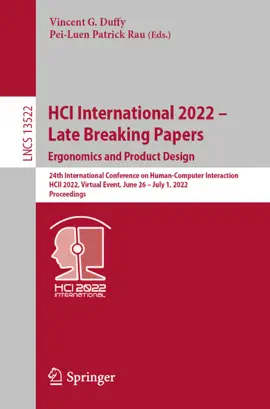 Read: HCI International 2022 – Late Breaking Papers: Ergonomics Book and Product Design