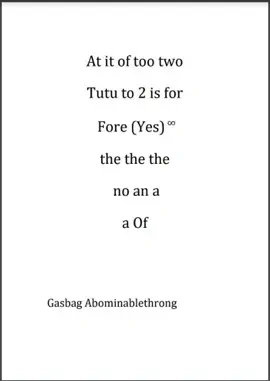 Read: At It of too two Tutu to 2 is for Fore yes Book the the the no an a a Of