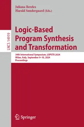 Read: Book Logic-Based Program Synthesis and Transformation