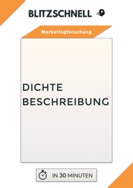 Marketingforschung - Dichte Beschreibung - BLITZSCHNELL - Flo Schmid
