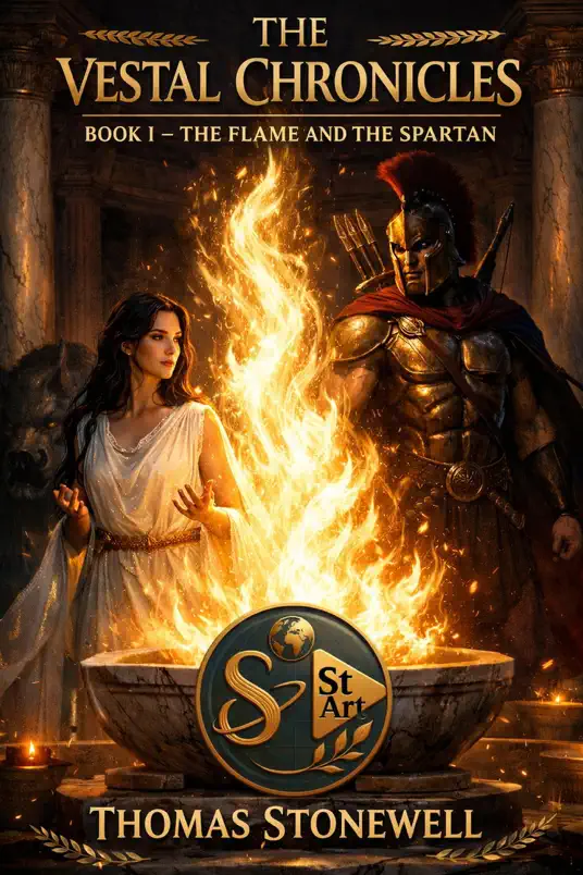 The Flame and the Spartan book cover - Thomas Stonewell