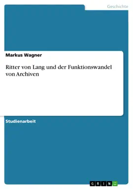 Read: Ritter Book von Lang und der Funktionswandel von Archiven