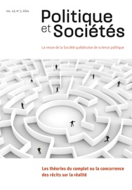 Politique et Sociétés. Vol. 43 No. 3, 2024 - Stephanie Tremblay, Maryse Potvin, David Morin1, Sylvain Bédard, Marie-Eve Carignan, Marie-Laure Daxhelet, Isabelle Le Bourdais, Alexandre Coutant, Julien Rueff, Aurélie Campana, Samuel Tanner, Solange Lefebvre, Mathieu Colin, Layla Déry, Sule Tomkinson, Saaz Taher, Christine Rothmayr Allison & Isabelle Engeli