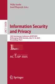Information Security and Privacy - Willy Susilo & Josef Pieprzyk