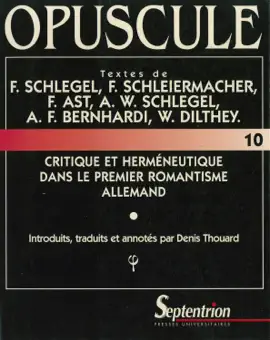 Read: Critique et herméneutique dans le premier Book romantisme allemand