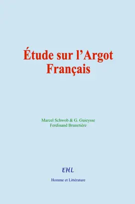 Read: Étude sur l’Argot Français Book