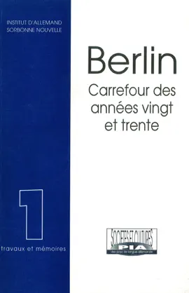 Read: Book Berlin, carrefour des années vingt et trente
