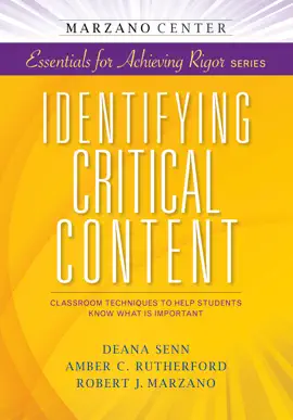 Read: Identifying Critical Content: Classroom Techniques to Help Students Know What is Book Important