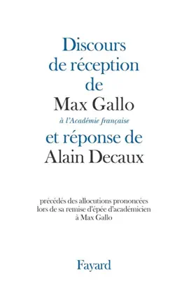 Read: Discours Book de réception à l'Académie française