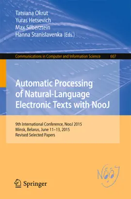 Read: Automatic Processing of Natural-Language Electronic Texts Book with NooJ