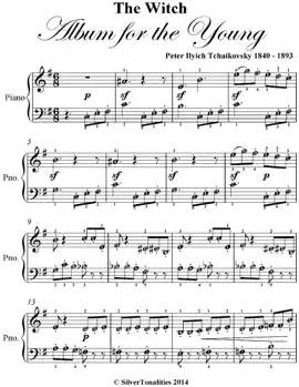 Witch Album for the Young Opus 39 Number 20 Easy Piano Sheet Music Pdf