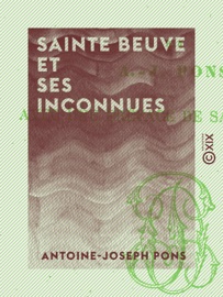 Couverture du livre de Sainte Beuve et ses inconnues