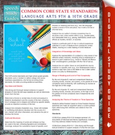 Common Core State Standards: Language Arts 9th And 10Th Grade - Speedy Publishing