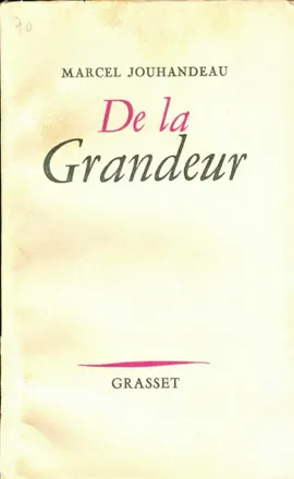 Read: Book De la grandeur