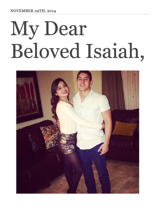 My Dear Beloved Isaiah,