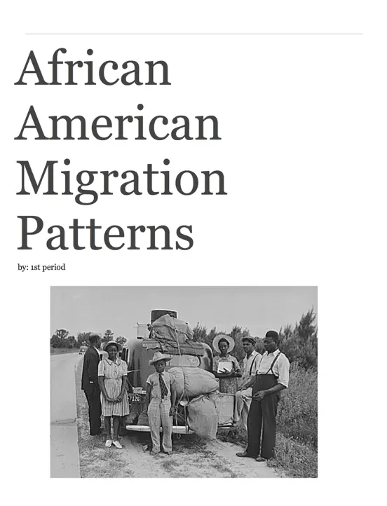 African American Migration Patterns
