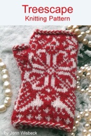 Treescape Colorwork Wrist Warmers Knitting Pattern - Jenn Wisbeck