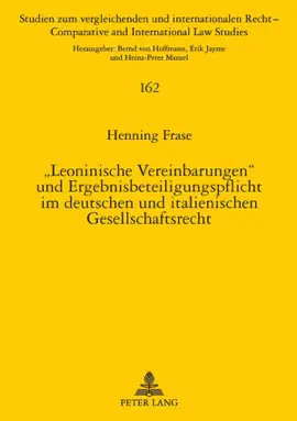 Read: „Leoninische Vereinbarungen“ und Ergebnisbeteiligungspflicht im Book deutschen und italienischen Gesellschaftsrecht