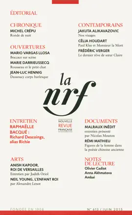 Read: La Nouvelle Revue Française Book N° 613