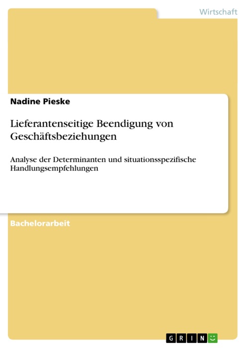 Lieferantenseitige Beendigung von GeschÀftsbeziehungen