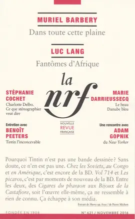 Read: La Nouvelle Book Revue Française N° 621 (Novembre 2016)