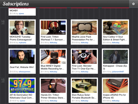 Subscriptions - Watch YouTube Subscriptions iPad screenshot 1 - Entertainment app