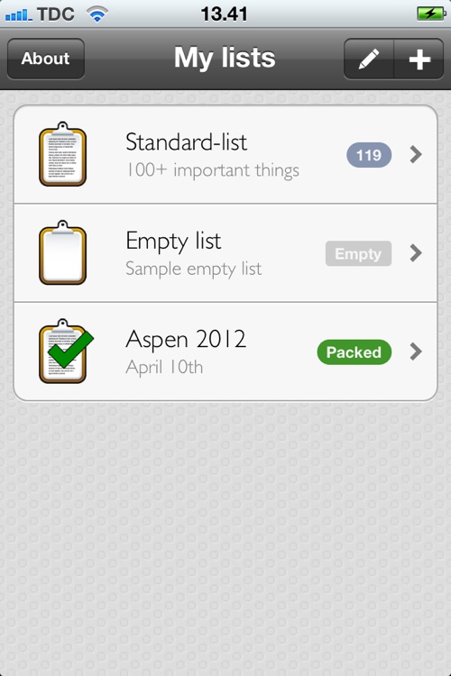 Packing Lists