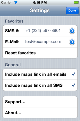 Send Location by SMS or Email screenshot 5