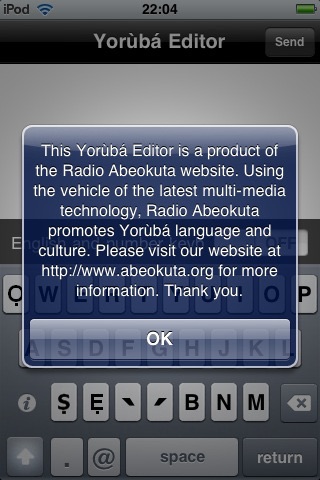 Yoruba Keyboard E-mail Editor