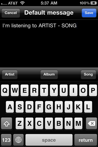 Screenshot #3 pour Tunes Share - share your music on Facebook and Twitter