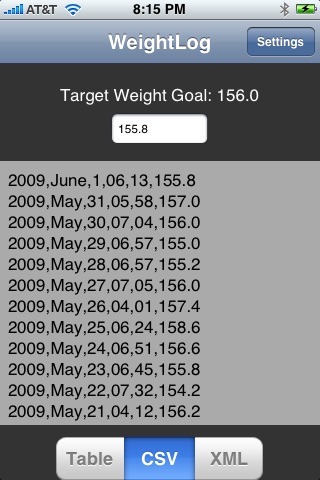 Weight Log Simple screenshot 3