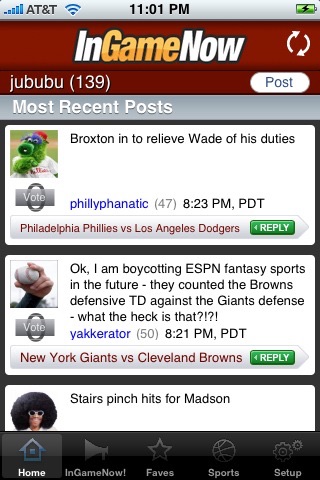 InGameNow iPhone screenshot 5 - Sports app