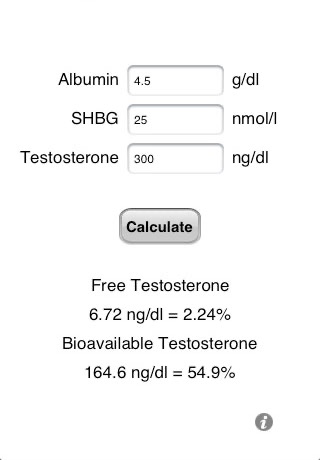 Bioavailable Testosterone calculator