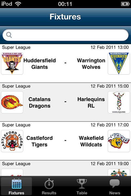 Super League 2011 - News and Results