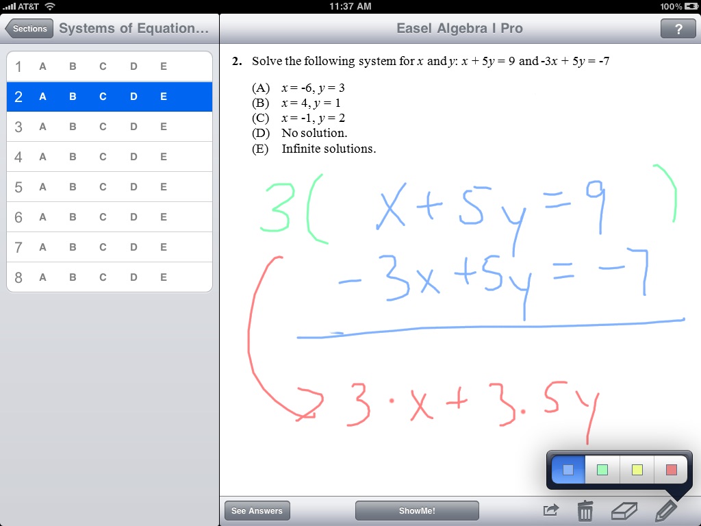 Algebra Pro - Complete Workbook with ShowMe Lessons screenshot 2