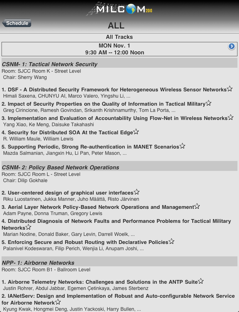 MILCOM 2010 screenshot 10