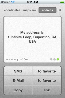 Send Location by SMS or Email screenshot 1