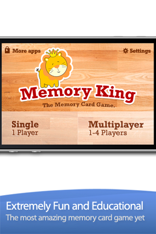 #1. Memory King – The Memory Cards Matching Game (iOS) By: Innovative Mobile Apps