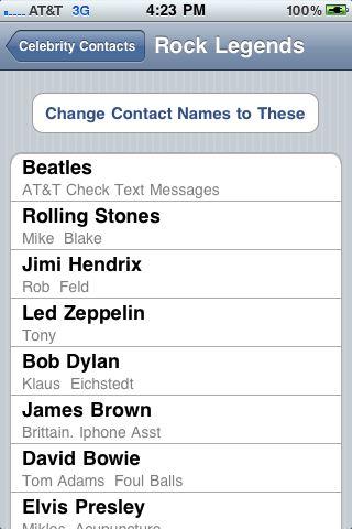 iCelebrity Contacts iPhone screenshot 3 - Entertainment app
