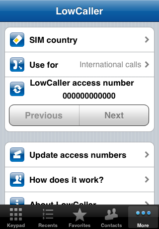 LowCaller screenshot 2
