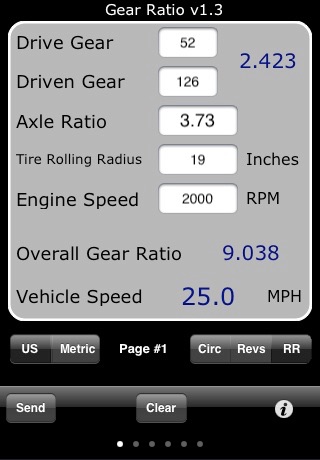 Gear Ratio iPhone screenshot 4 - Utilities app