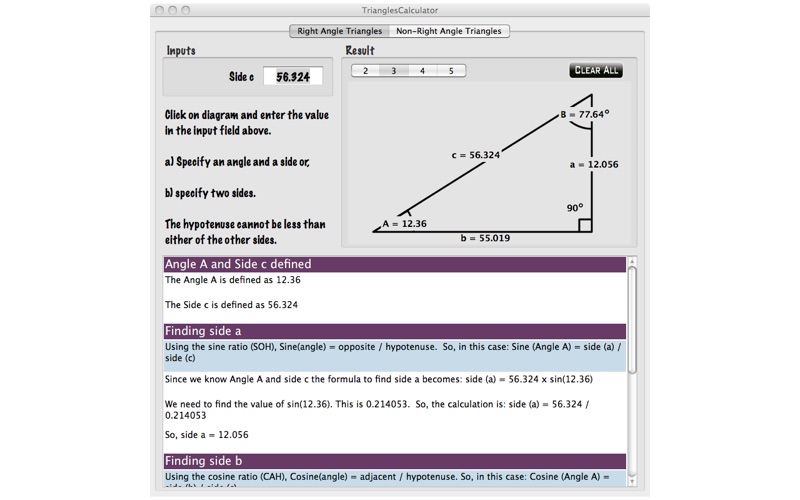 Screenshot #1 pour Triangles Calculator