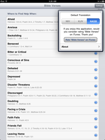 Bible Verses iPad screenshot