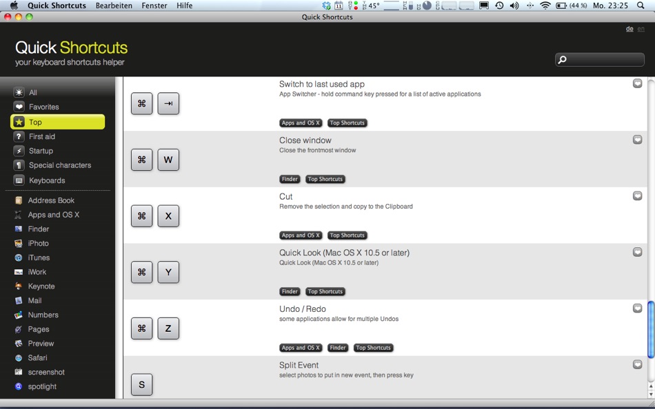 Quick Shortcuts - your keyboard shortcuts helper for Mac OS X - 1.0.0 - (macOS)