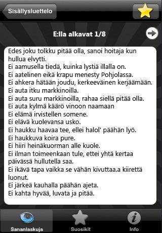 Screenshot 1 of Sananlaskuja App